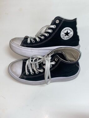 Converse Chuck Taylor All Star Black and White High-Top Platform Sneaker 568497C
